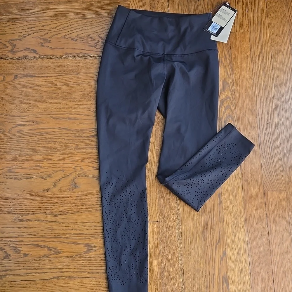 CALIA Power Sculpt Perforated 7/8 Leggings Pure Black Women’s Small NWT - Picture 2 of 11